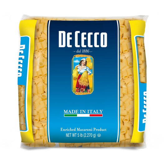 De Cecco #26 Mezzi Rigatoni Bulk Pasta, 5 lbs