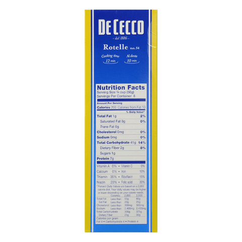De Cecco #54 Rotelle, 1 lb Pasta & Dry Goods De Cecco 