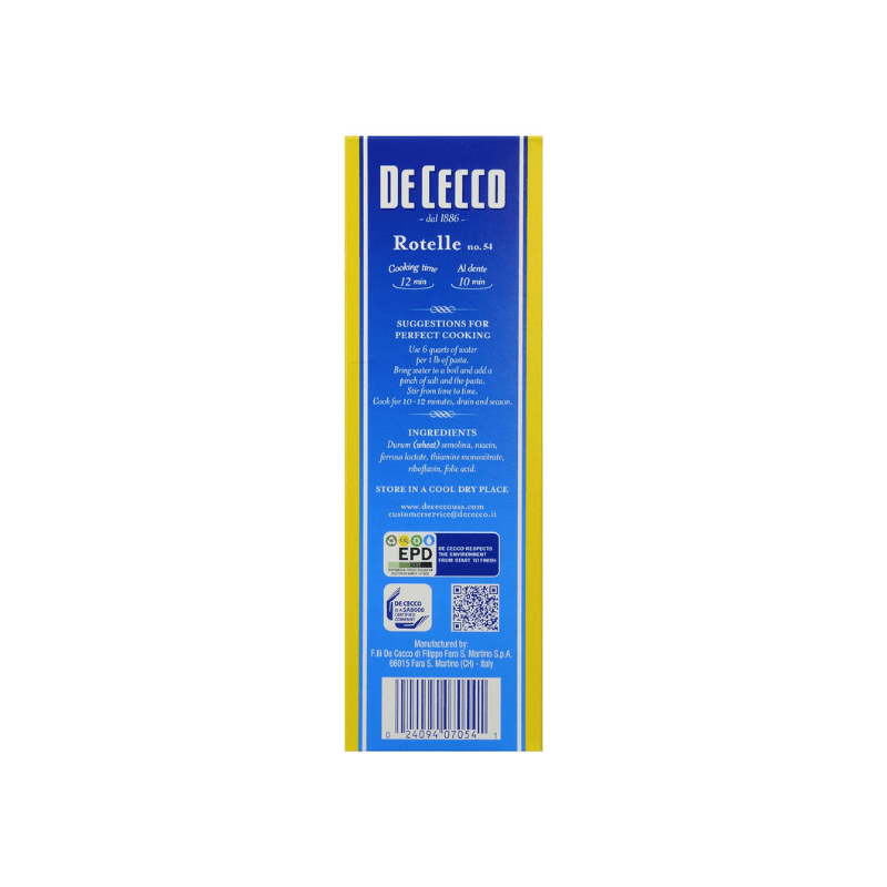 De Cecco #54 Rotelle, 1 lb Pasta & Dry Goods De Cecco 