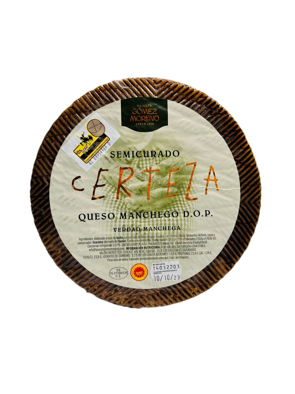 Don Gregorio Spanish Manchego DOP 3 Months Aged, 6 lb..