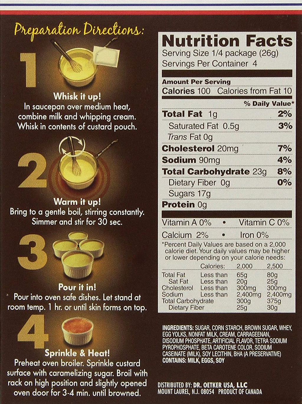 Dr. Oetker Creme Brulee, 3.7 oz Sweets & Snacks Dr. Oetker 