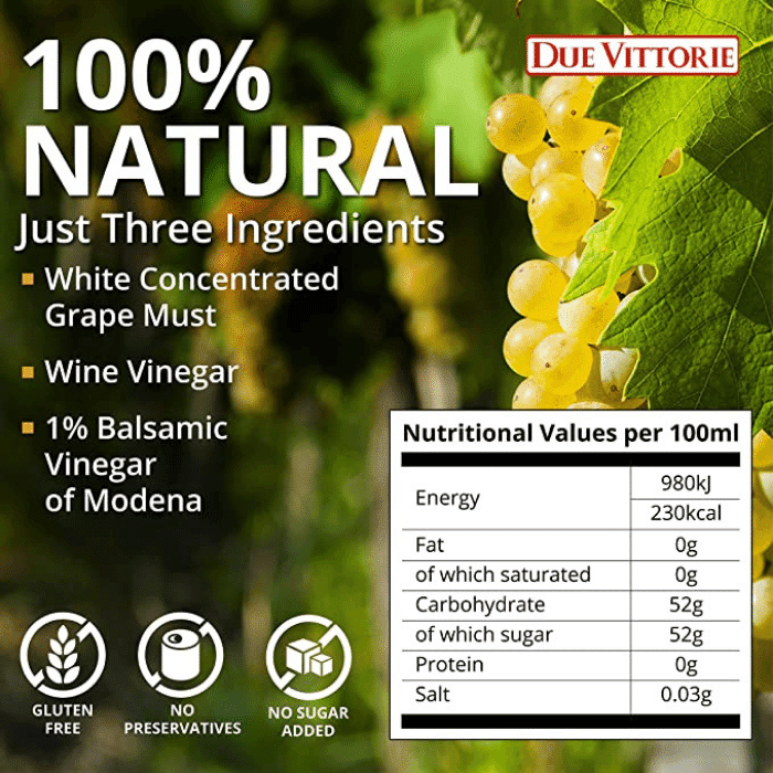 Due Vittorie Dolceto White Balsamic Vinegar, 8.45 oz Oil & Vinegar Due Vittorie 