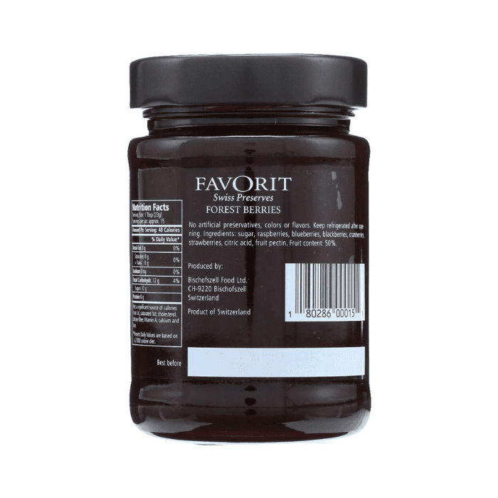 Favorit Forest Berries Fruit Spread, 12.3 oz Pantry Favorit 