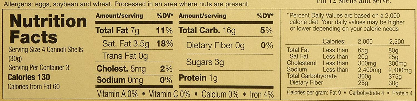 Ferrara Mini Cannoli Shells, 3 oz Pantry Ferrara 