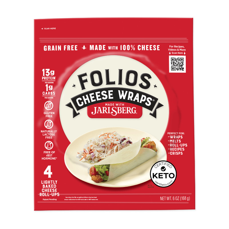 Folios All Natural Jarlsberg Cheese Wraps, 6 oz [Pack of 3] Cheese Folios 