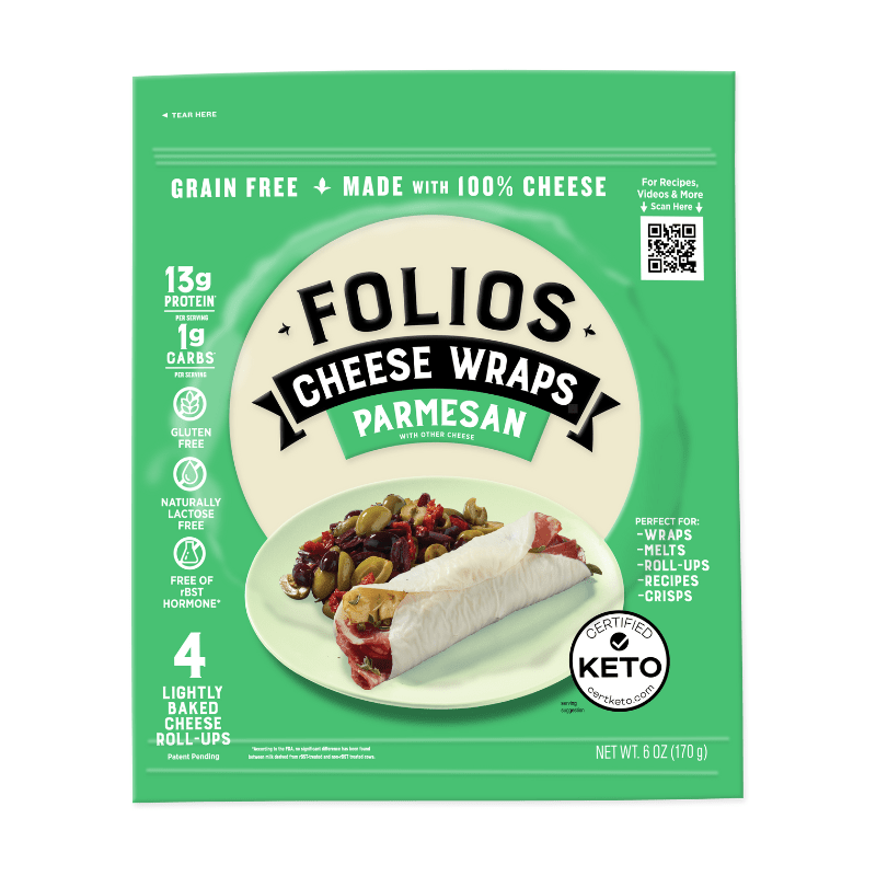 Folios All Natural Parmesan Cheese Wraps, 6 oz [Pack of 3] Cheese Folios 