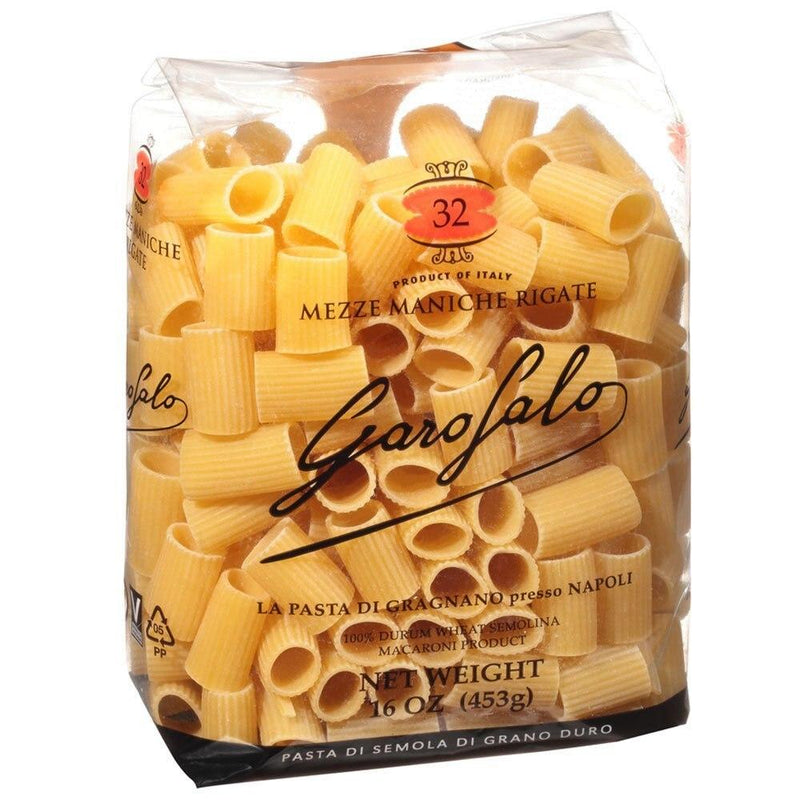 Garofalo No.32 Mezze Maniche Rigate Pasta, 1 lb