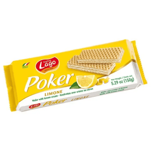 Gastone Lago Lemon Poker Wafer, 5.29 oz Sweets & Snacks Gastone Lago 