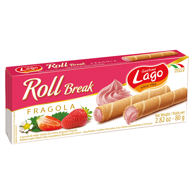 Gastone Lago Strawberry Roll Break, 2.82 oz Sweets & Snacks Gastone Lago 