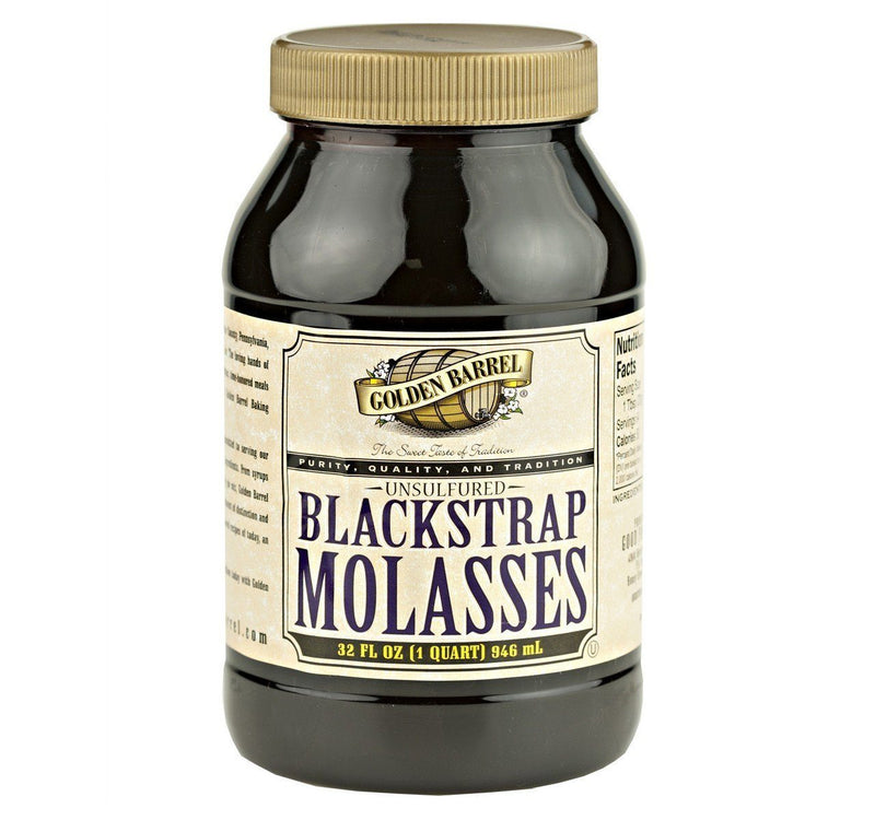 Golden Barrel Unsulfured Black Strap Molasses, 32 Oz. Bottle