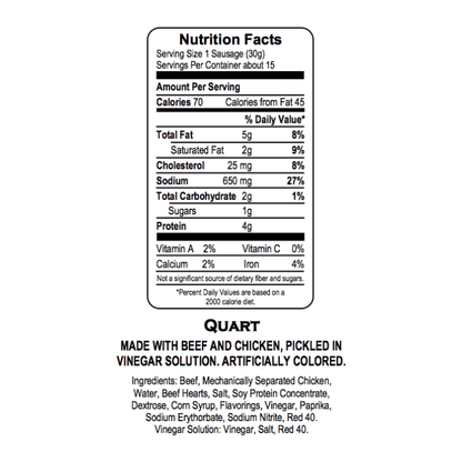 Herb's Red Hot Pickled Sausage, 1 Lb Meats Herb's 