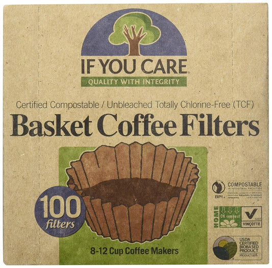 If You Care Basket Coffee Filters, 100 Filters