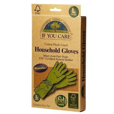 If You Care Cotton Flock Lined Household Gloves, Large
