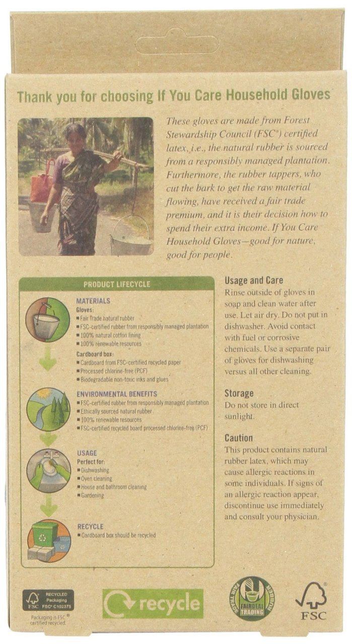 If You Care Cotton Flock Lined Household Gloves, Small