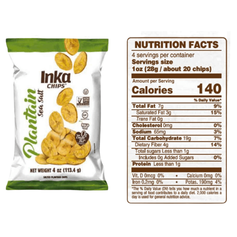 Inka Roasted & Salted Plantain Chips, 4 oz Sweets & Snacks Inka 