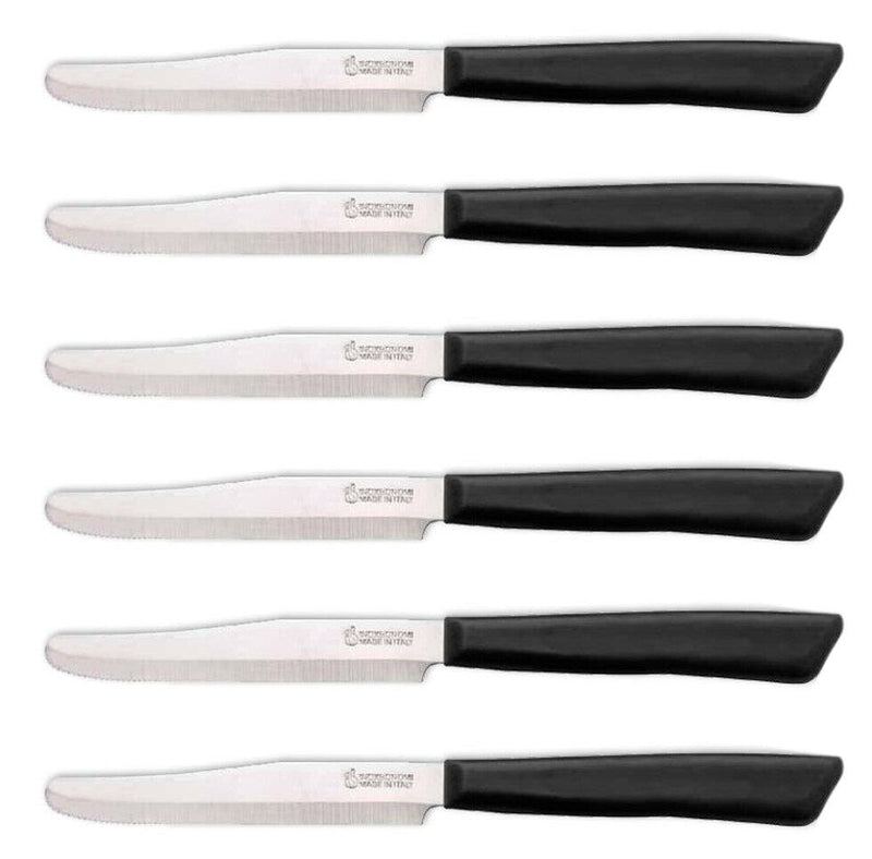 Inoxbomi Italian Table Stainless Steel Knife 11 cm Black, Set of 6