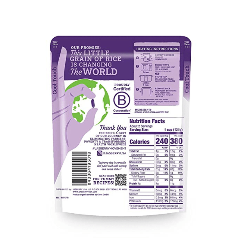 Jasberry Organic Ready to Eat Original Superfood Rice, 7.05 oz Pasta & Dry Goods Jasberry 