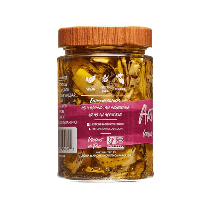 Kitchen & Love Halved Grilled Marinated Artichoke Hearts in Oil, 11 oz Fruits & Veggies Kitchen & Love 