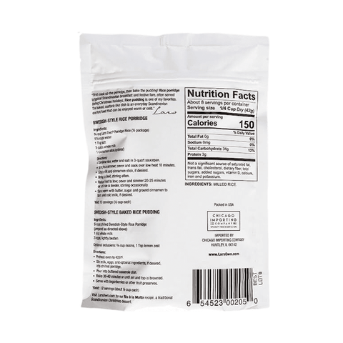 Lars Own Scandinavian Style Porridge Rice, 12 oz Pasta & Dry Goods Lars Own 
