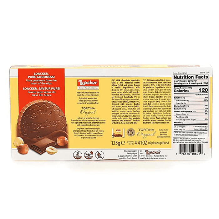 Loacker Original Chocolate Covered Tortina, 4.41 oz Sweets & Snacks Loacker 