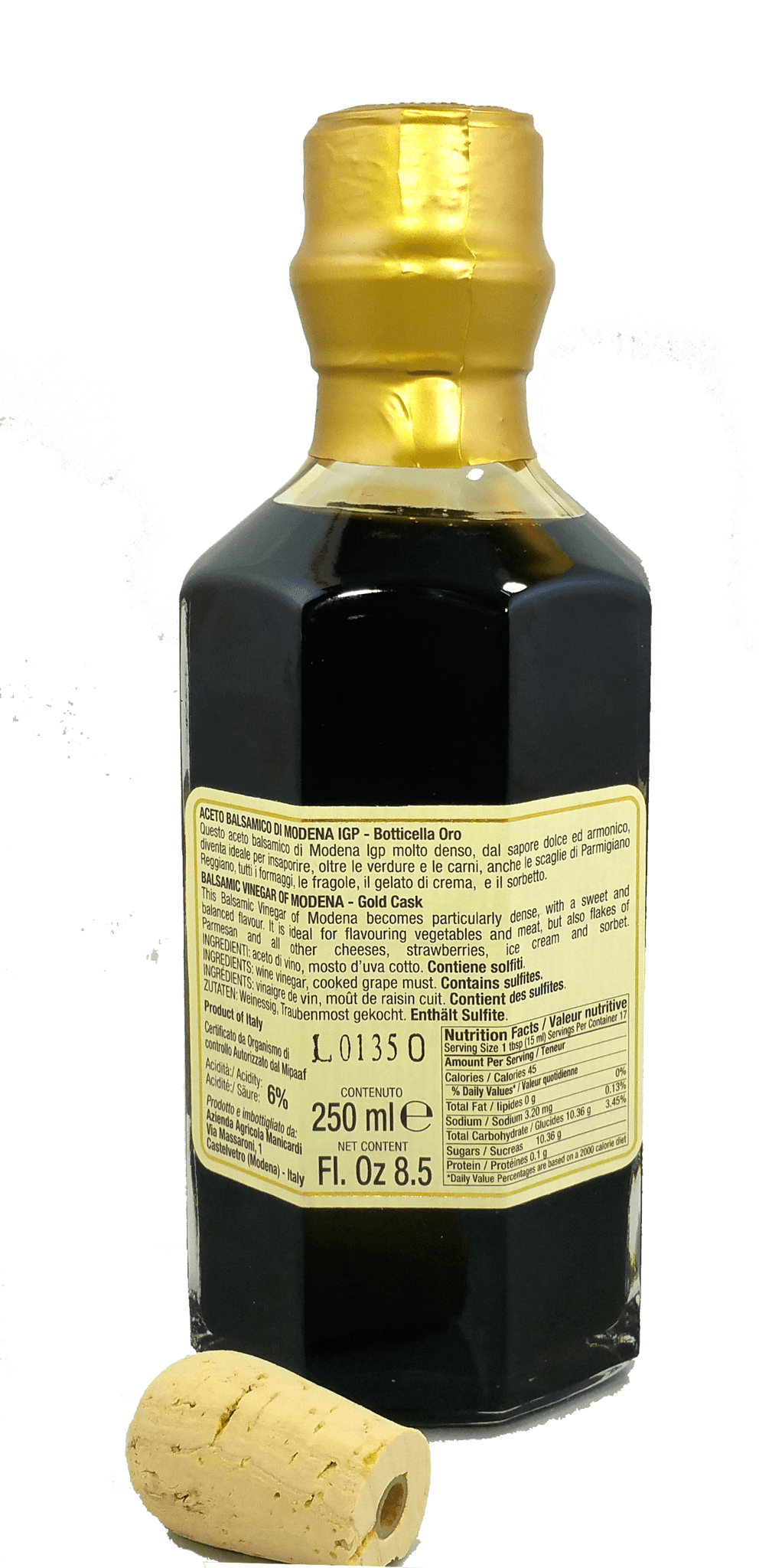 Manicardi Botticella Oro Balsamic Vinegar of Modena IGP - 250ml Oil & Vinegar Manicardi 