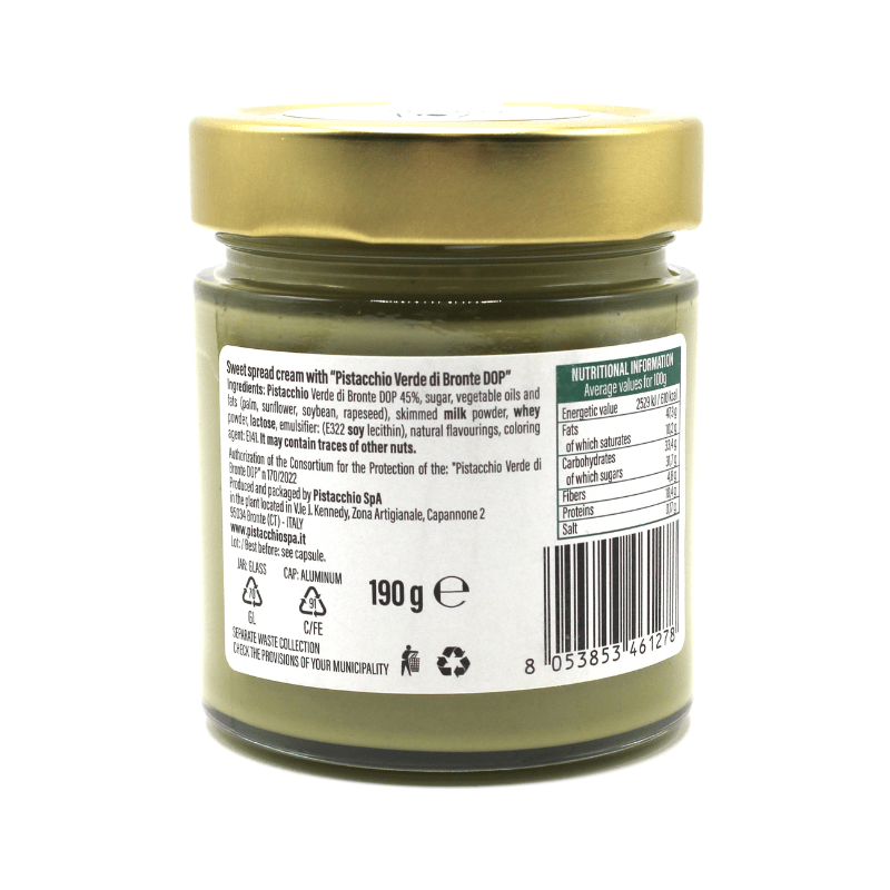Marullo Bronte Pistachio Cream Spread DOP, 6.7 oz Sweets & Snacks Marullo 