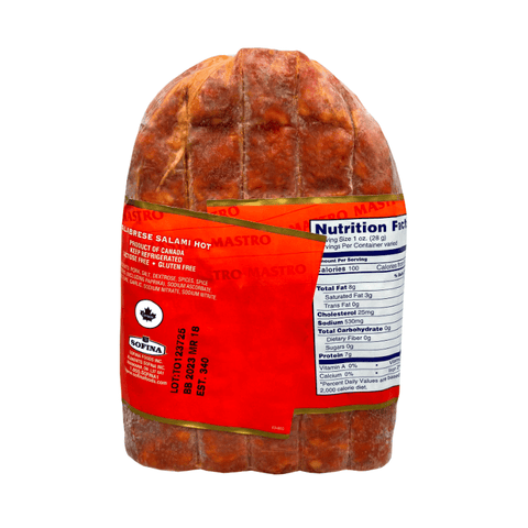 Mastro Calabrese Hot Sopressata Flat Salami Halves, 3 lb. Meats Mastro 