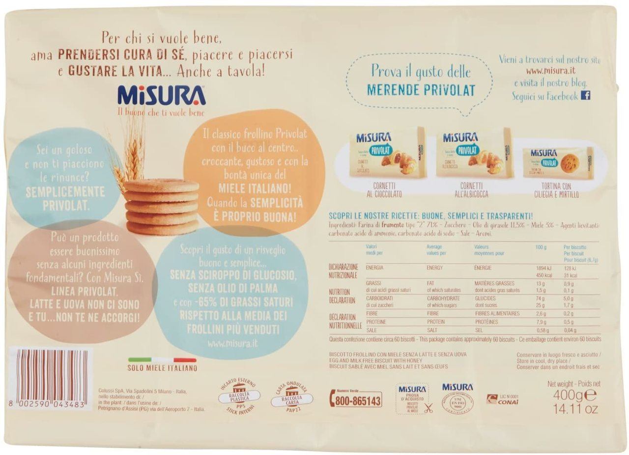 Misura Milk and Egg Free Privolat Italian Honey Cookies, 14 oz