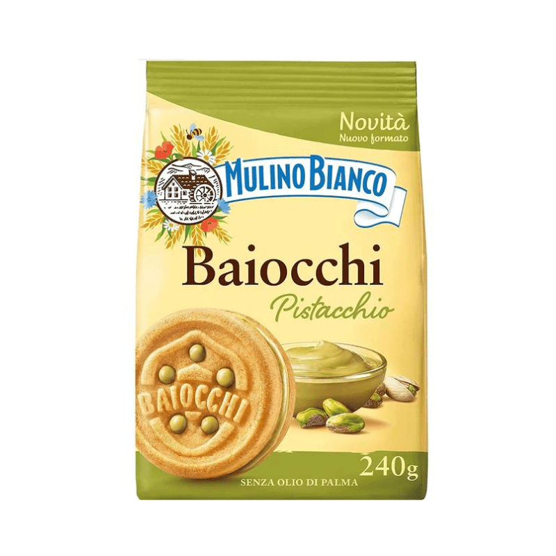 Mulino Bianco Baiocchi Cookies with Pistacchio Cream, 5.92 oz Sweets & Snacks Mulino Bianco 