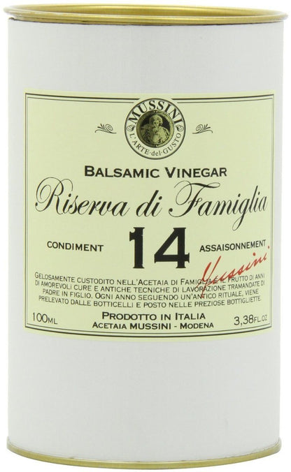 Mussini 14 Year Balsamic Vinegar Riserva di Famiglia - 3.38 oz Glass Bottle