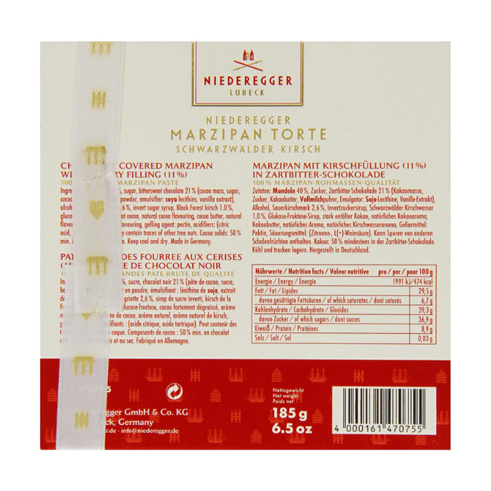 Niederegger Marzipan Black Forest Torte, 6.5 oz Sweets & Snacks Niederegger 