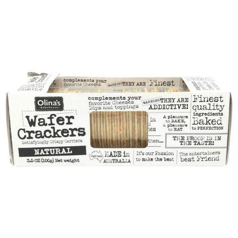 Olina's Bakehouse, Cracker Wafer Natural, 3.5 Oz Sweets & Snacks Olina's Bakehouse 