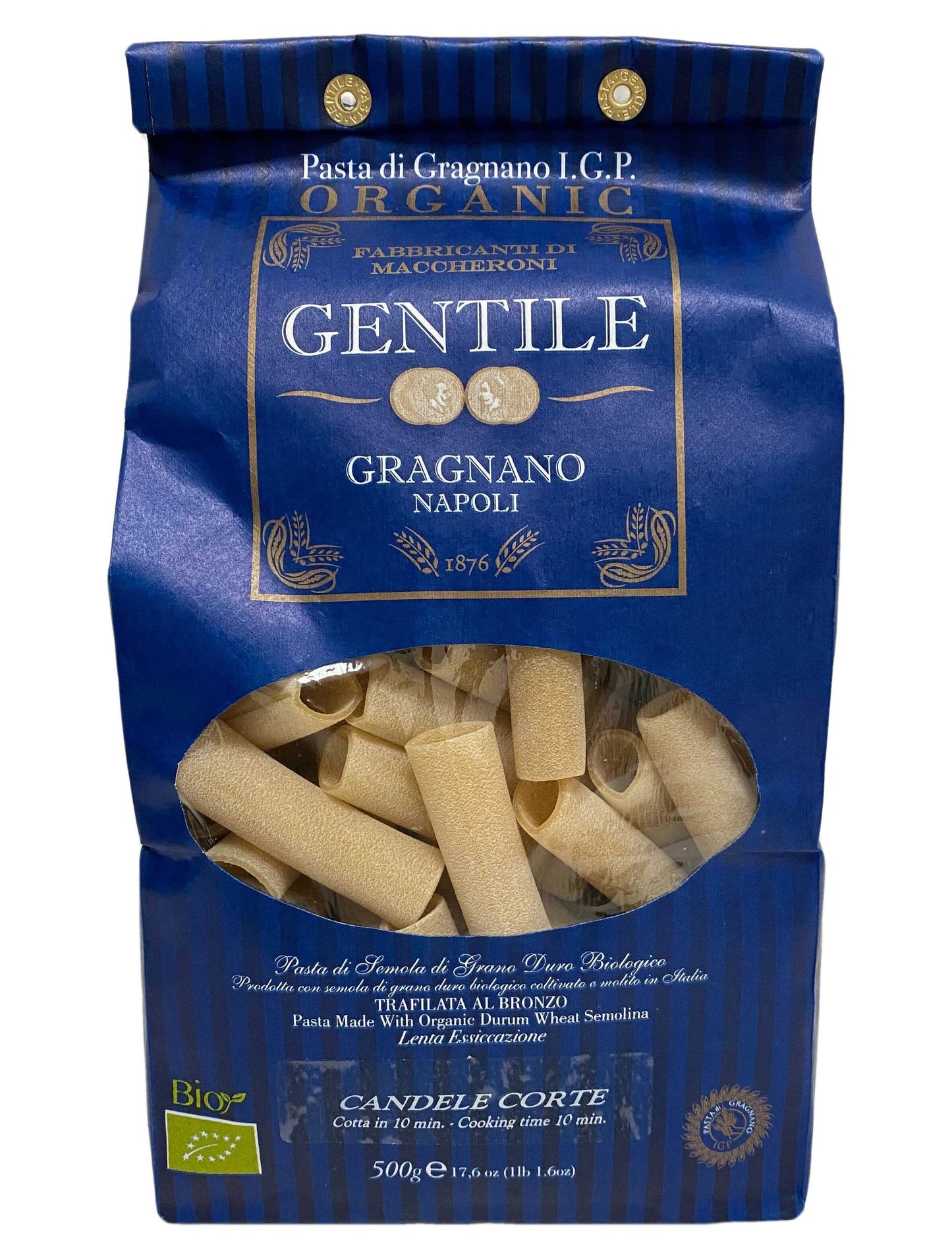 Pastificio Gentile Organic Candele Corte Pasta di Gragnano IGP, 17.6 oz