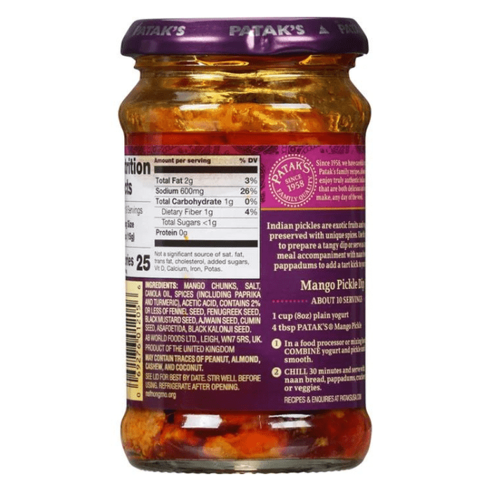 Patak's Mango Pickle, 10 oz Pantry Patak's 