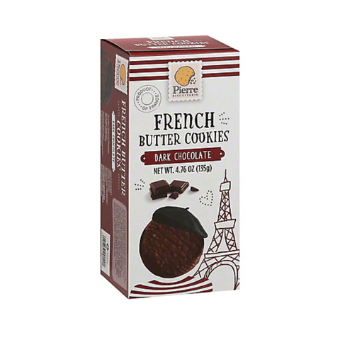 Pierre Biscuiterie Dark Chocolate French Pure Butter Cookies, 4.76 oz Sweets & Snacks Pierre Biscuiterie 