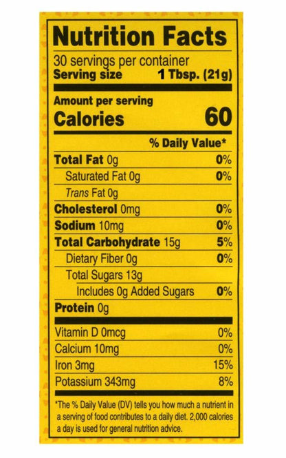 Plantation Organic Blackstrap Unsulphured Molasses, 15 oz