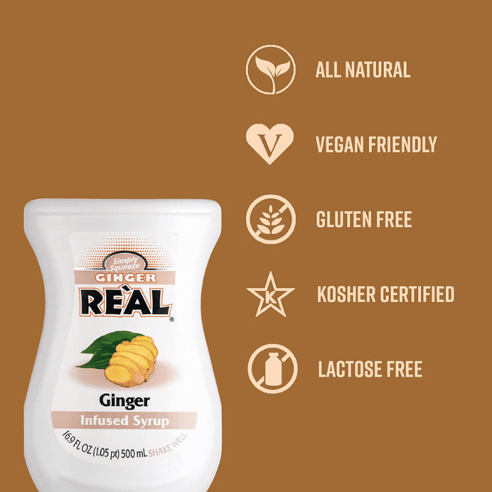 Reàl Ginger Infused Syrup, 16.9 oz Coffee & Beverages Real 