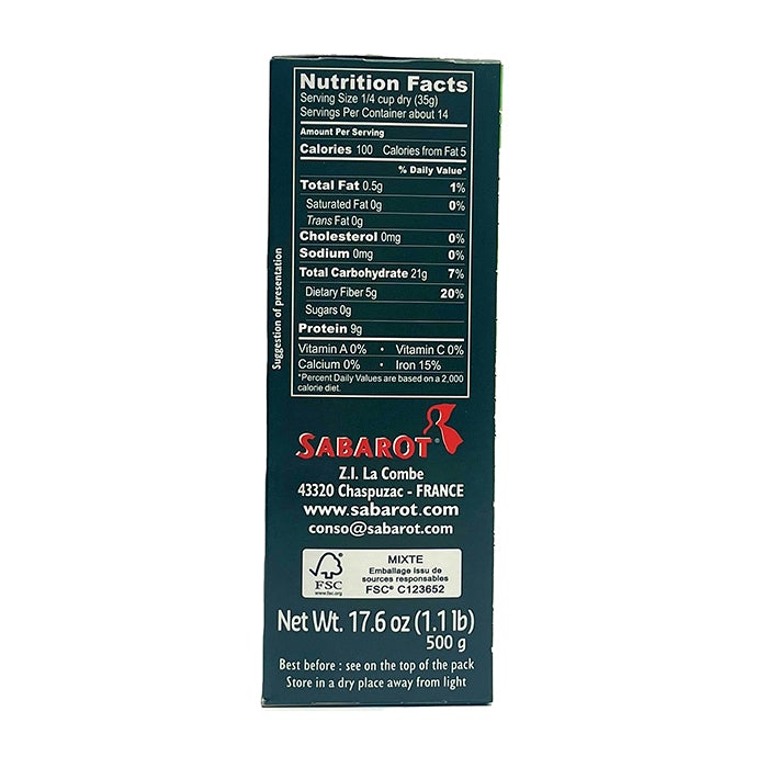 Sabarot Green Lentils, 17.6 oz Pasta & Dry Goods Sabarot 