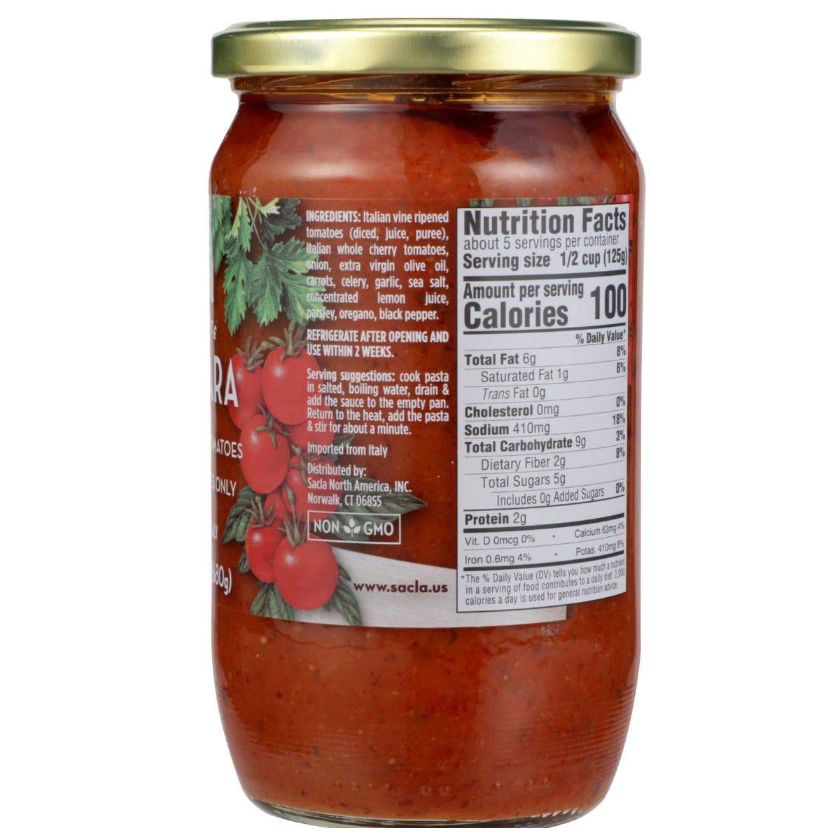 Sacla Whole Cherry Tomatoes Marinara Pasta Sauce, 24 Oz Sauces & Condiments Sacla 