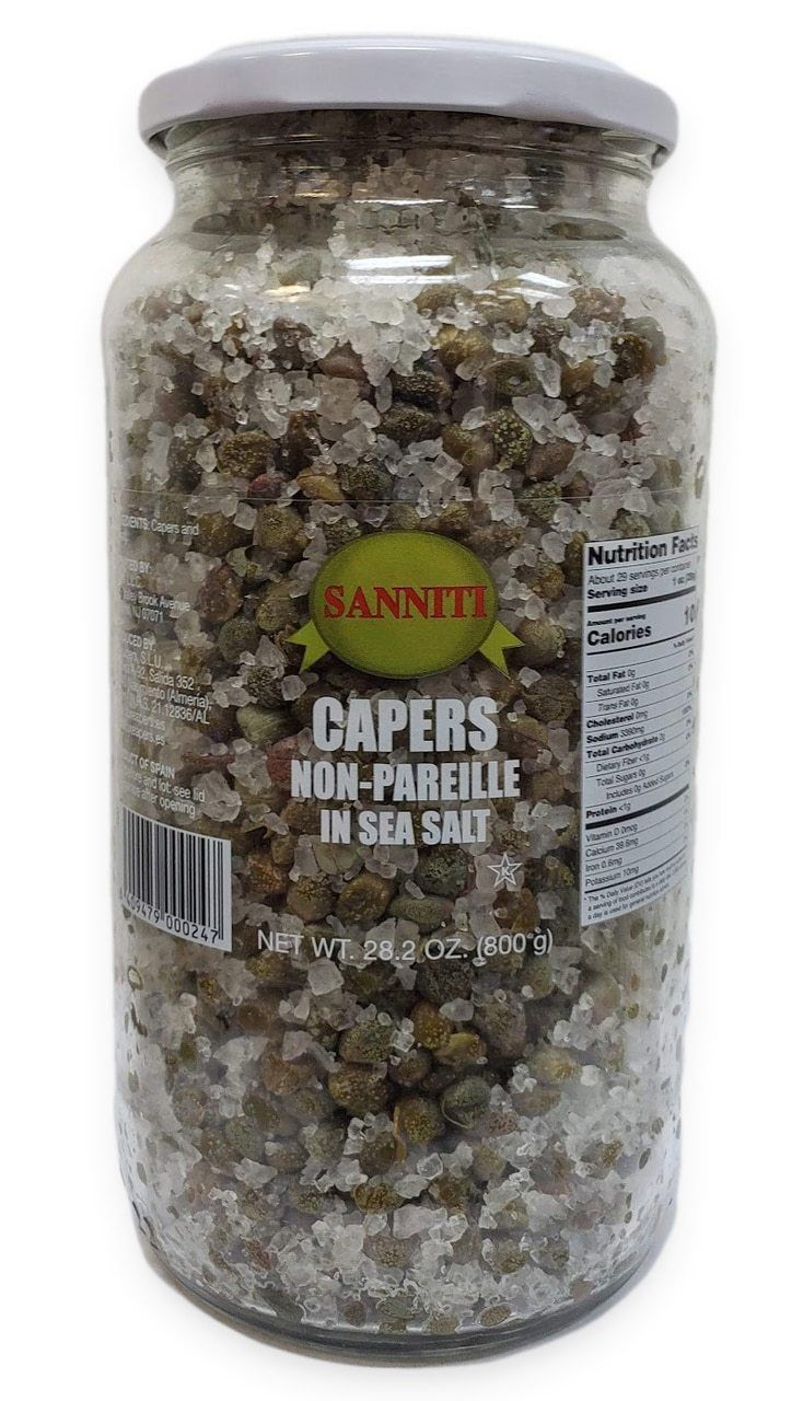 Sanniti Capers Non-Pareille in Sea Salt, 28.2 oz