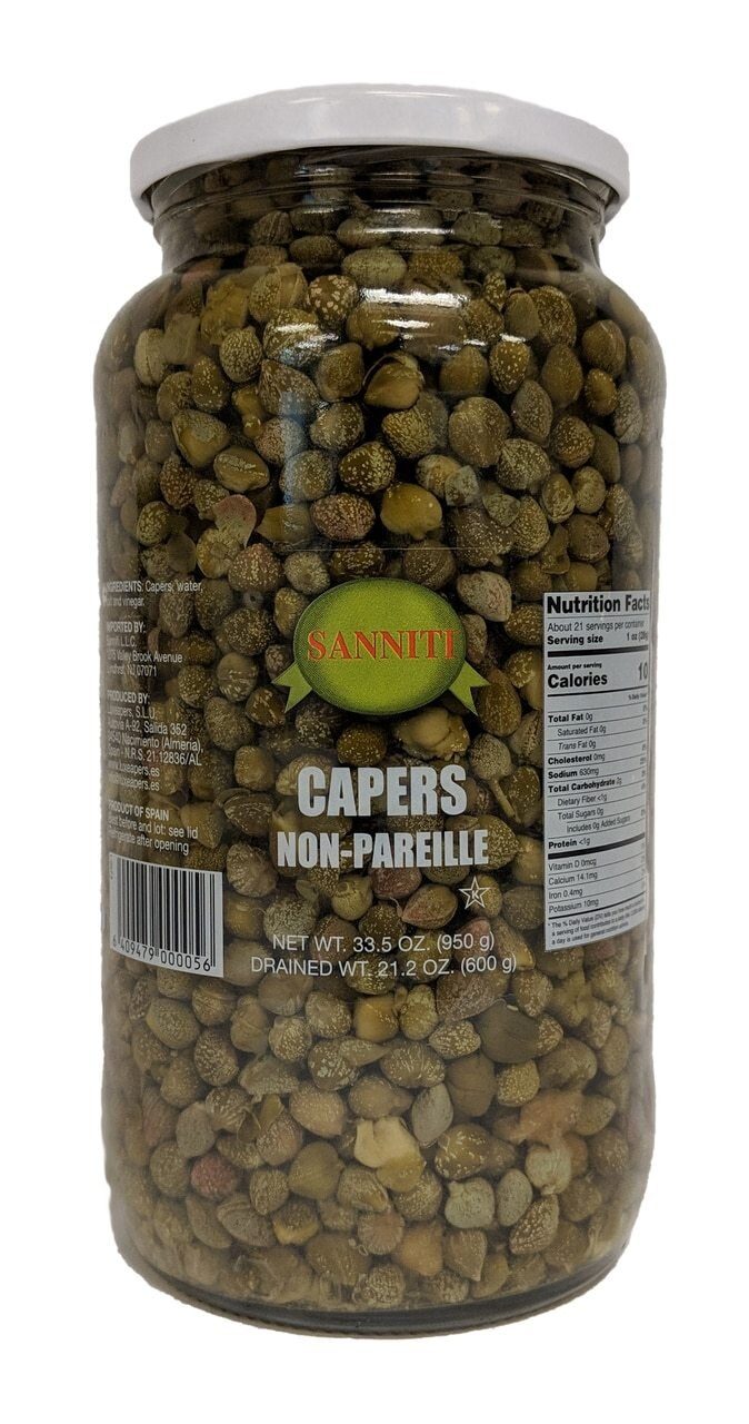 Sanniti Capers Non-Pareille in Vinegar and Salt Brine - 33.5 oz