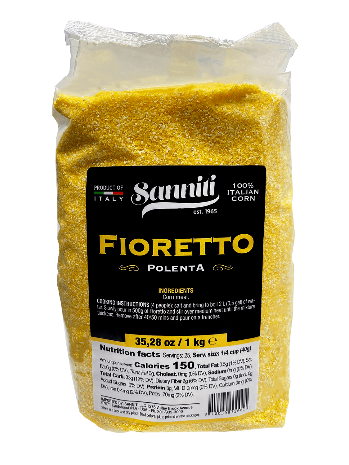 Sanniti Corn Meal Fioretto Polenta, 2.2 Lbs Pasta & Dry Goods Sanniti 