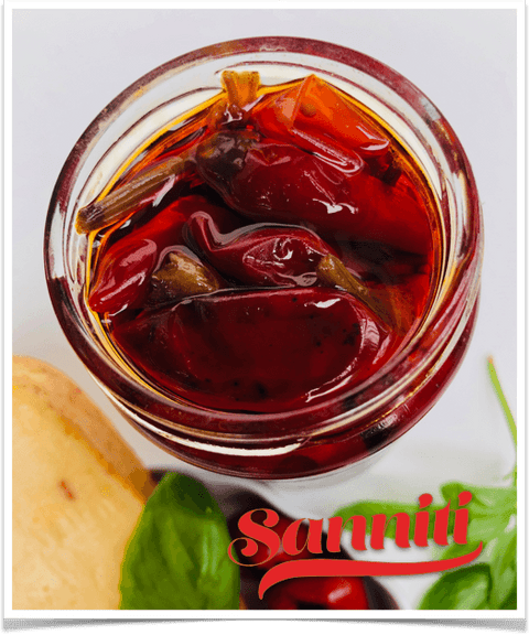 Sanniti Italian Calabrian Hot Long Chili Peppers - 10 oz Fruits & Veggies Sanniti 