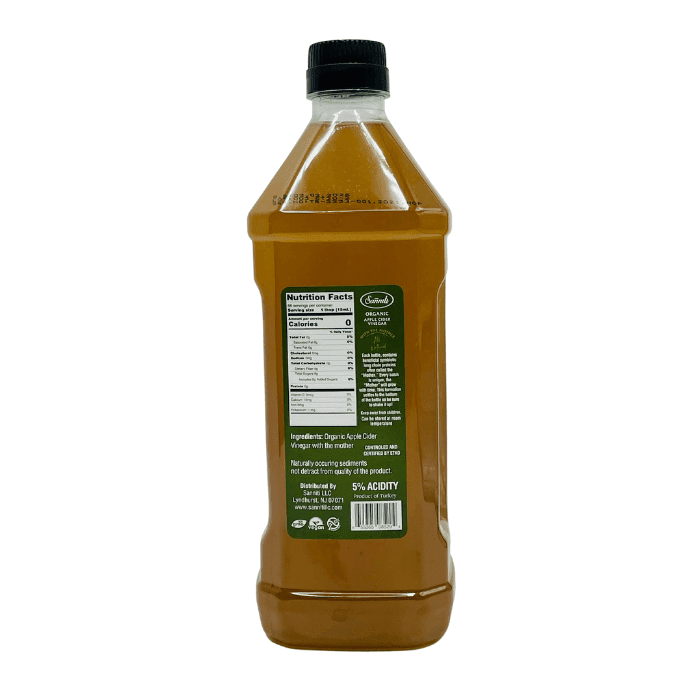 Sanniti Organic Apple Cider Vinegar, 34 oz Oil & Vinegar Sanniti 