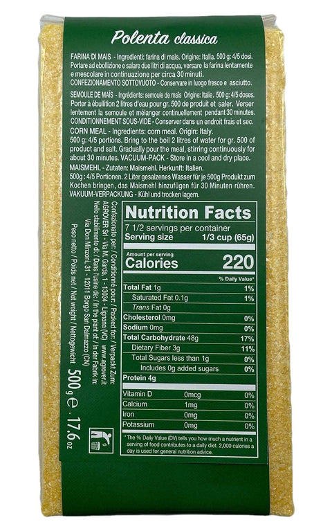 Sanniti Polenta Classica, 17.6 oz (500 g) Pasta & Dry Goods Sanniti 