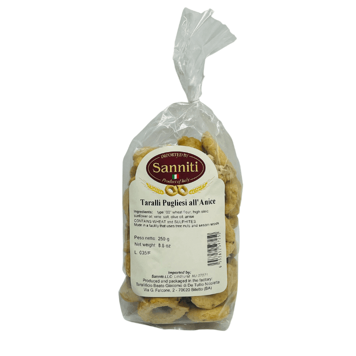 Sanniti Taralli Pugliesi all'Anice, 8.8 oz Sweets & Snacks Sanniti 