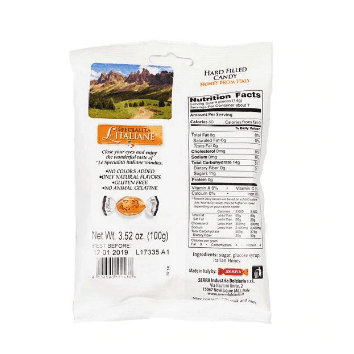 Serra Hard Filled Italian Candy with Honey, 3.52 oz Sweets & Snacks Serra 