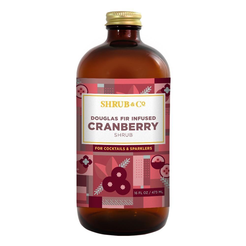 Shrub & Co Douglas Fir Infused Cranberry Shrub for Cocktails and Sparklers, 16 oz Coffee & Beverages Shrub & Co 