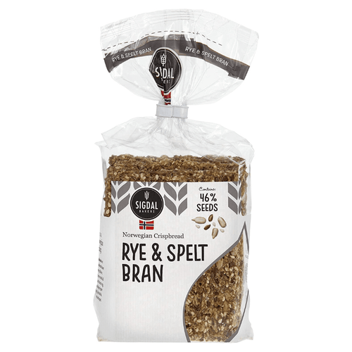 Sigdal Rye & Spelt Bran Wholegrain Crispbread Bag, 8.29 oz Sweets & Snacks Sigdal 