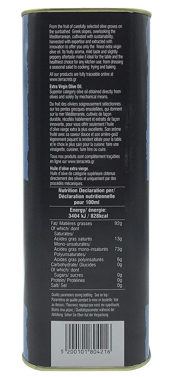 Terra Creta Estate Greek Extra Virgin Olive Oil, 3 Liter